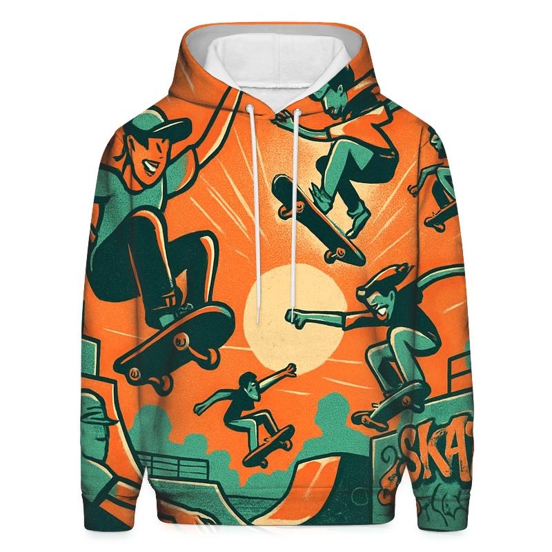 Retro Skate Park Vibes zip-up hoodies