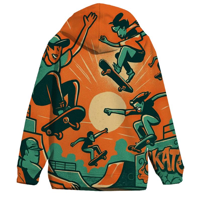Retro Skate Park Vibes zip-up hoodies