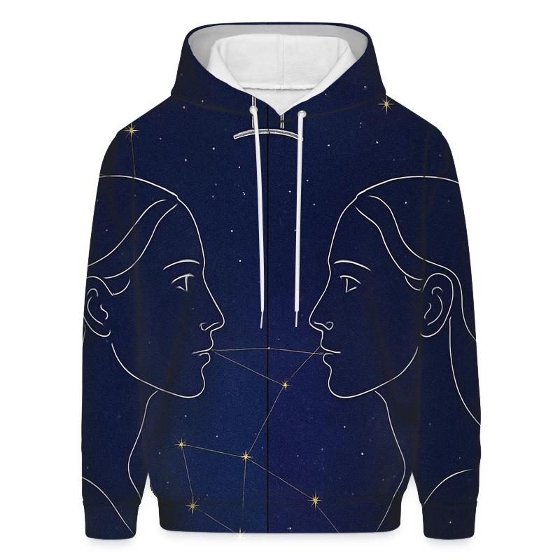 Gemini Mirror Twins Portrait printed hoodies