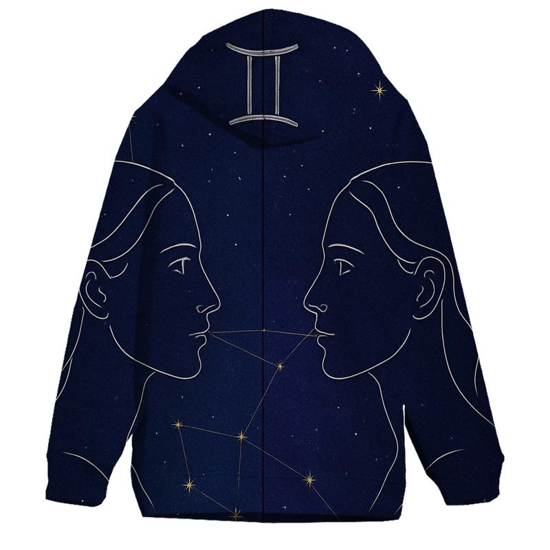 Gemini Mirror Twins Portrait printed hoodies