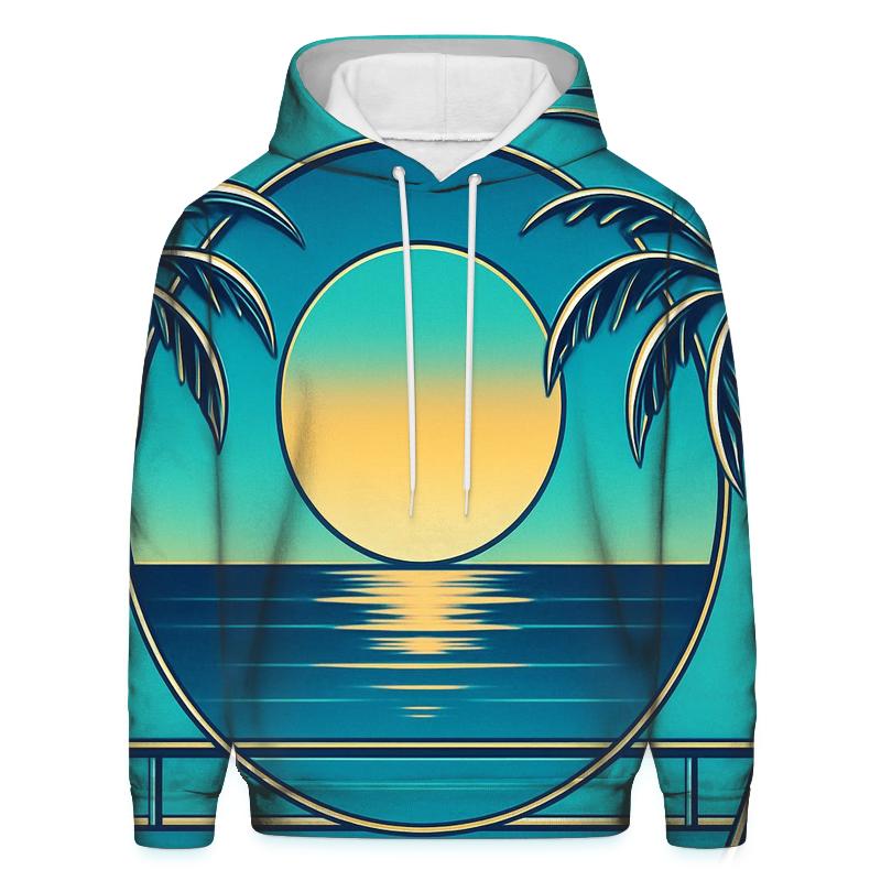 Chrome Palm Horizon printed hoodies