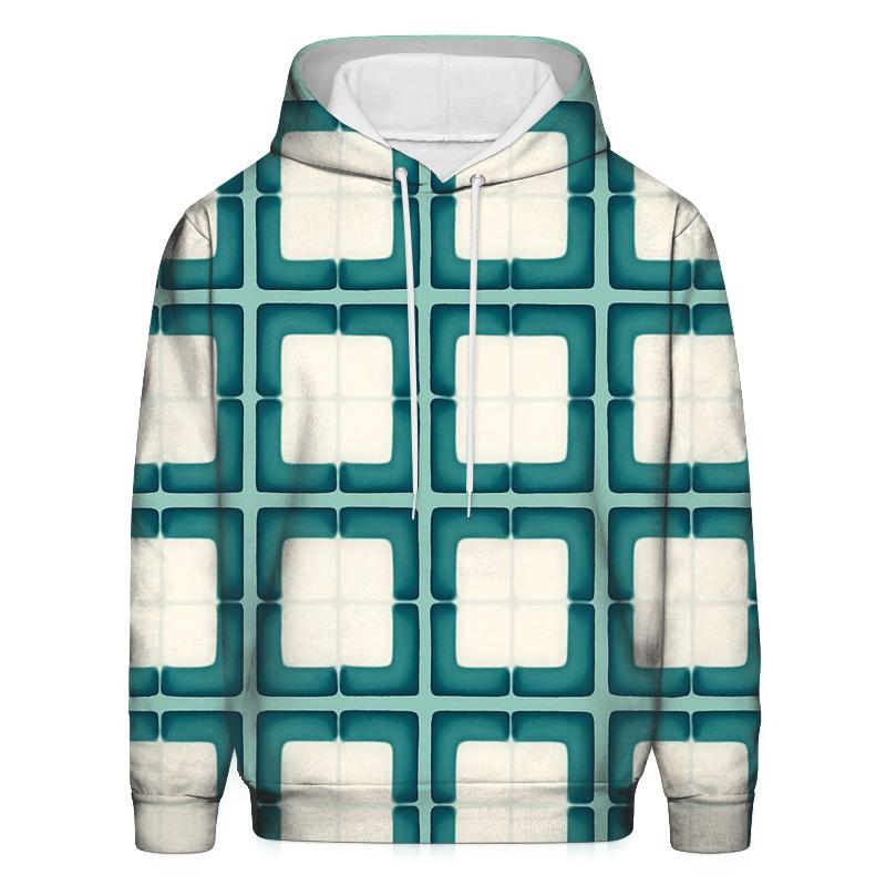 Itajime Teal Grid pullover hoodies