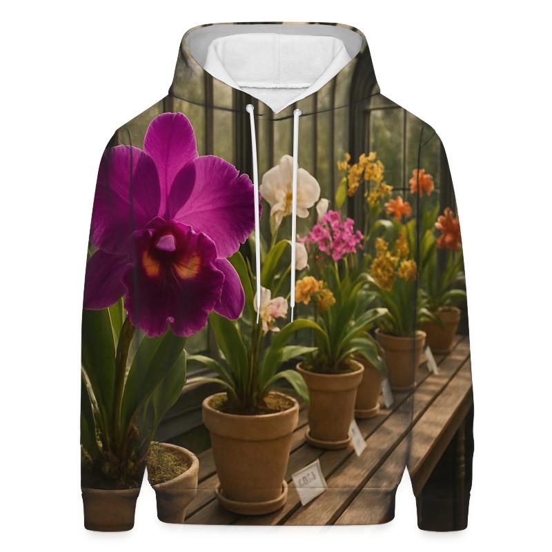Vintage Conservatory Orchid Array pullover hoodies
