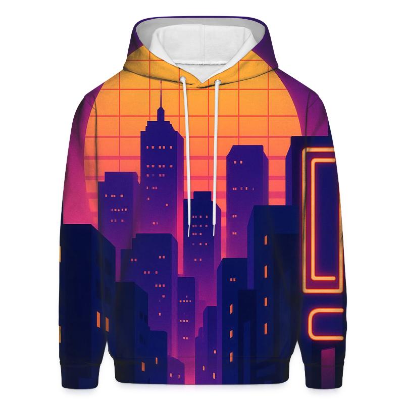 Synthwave Skyline lightweight hoodies