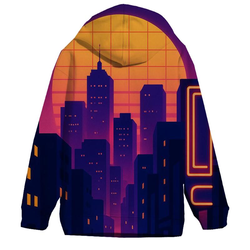 Synthwave Skyline lightweight hoodies