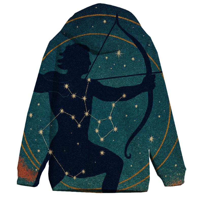 Sagittarius Star Archer Tapestry zip-up hoodies