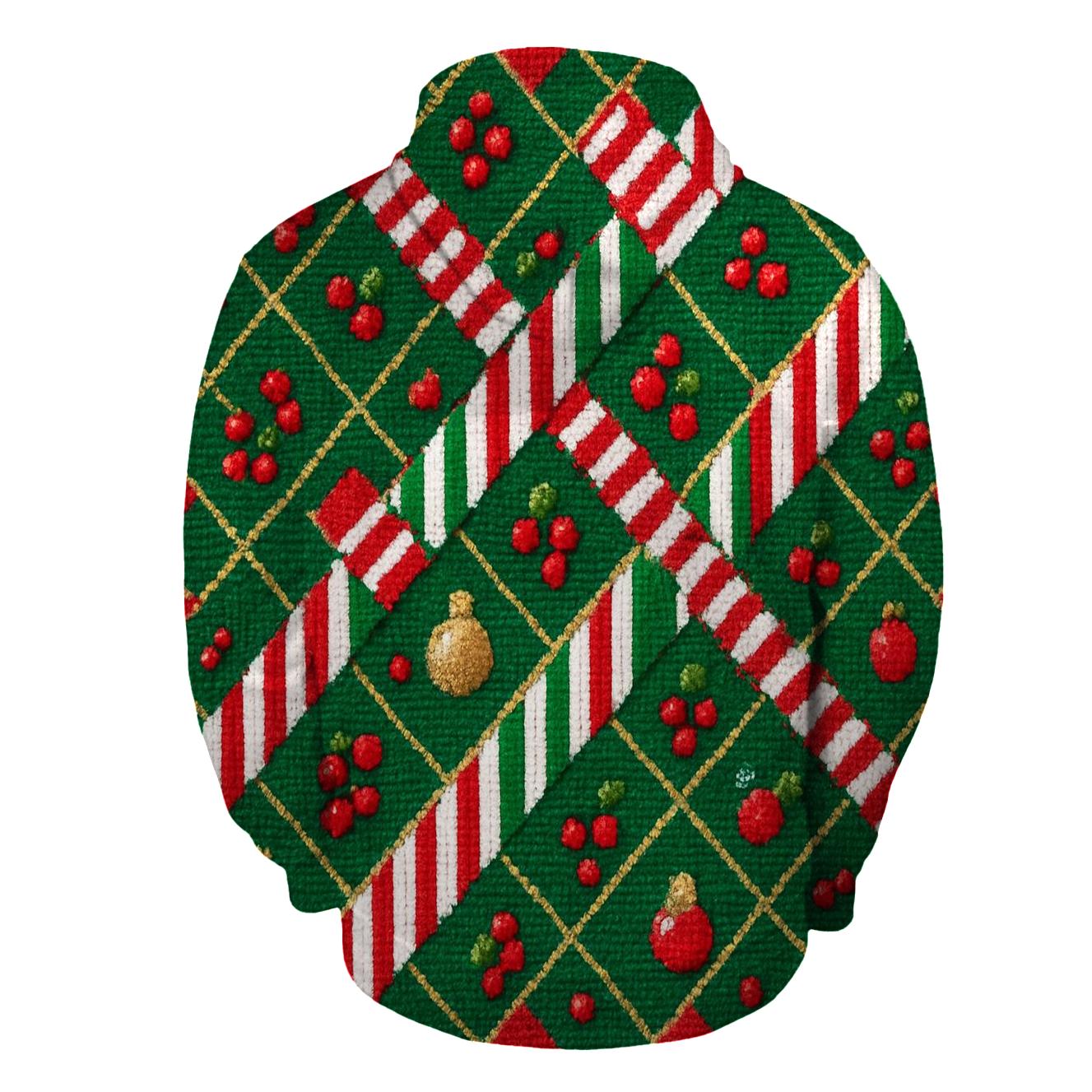 Candy Cane Plaid Weave Design custom hoodies