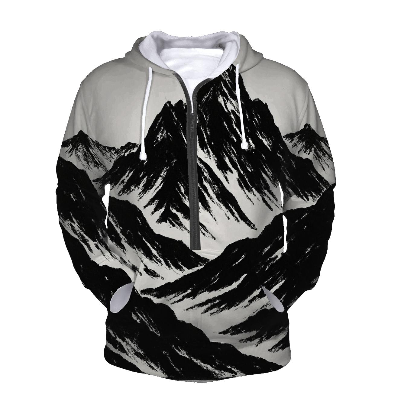 Monochrome Mountain Fold hoodie designs