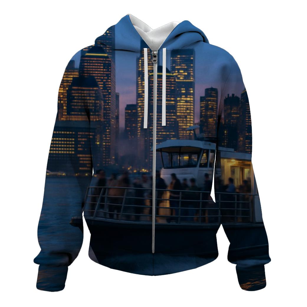 Hudson Twilight Ferry Reflection premium hoodies