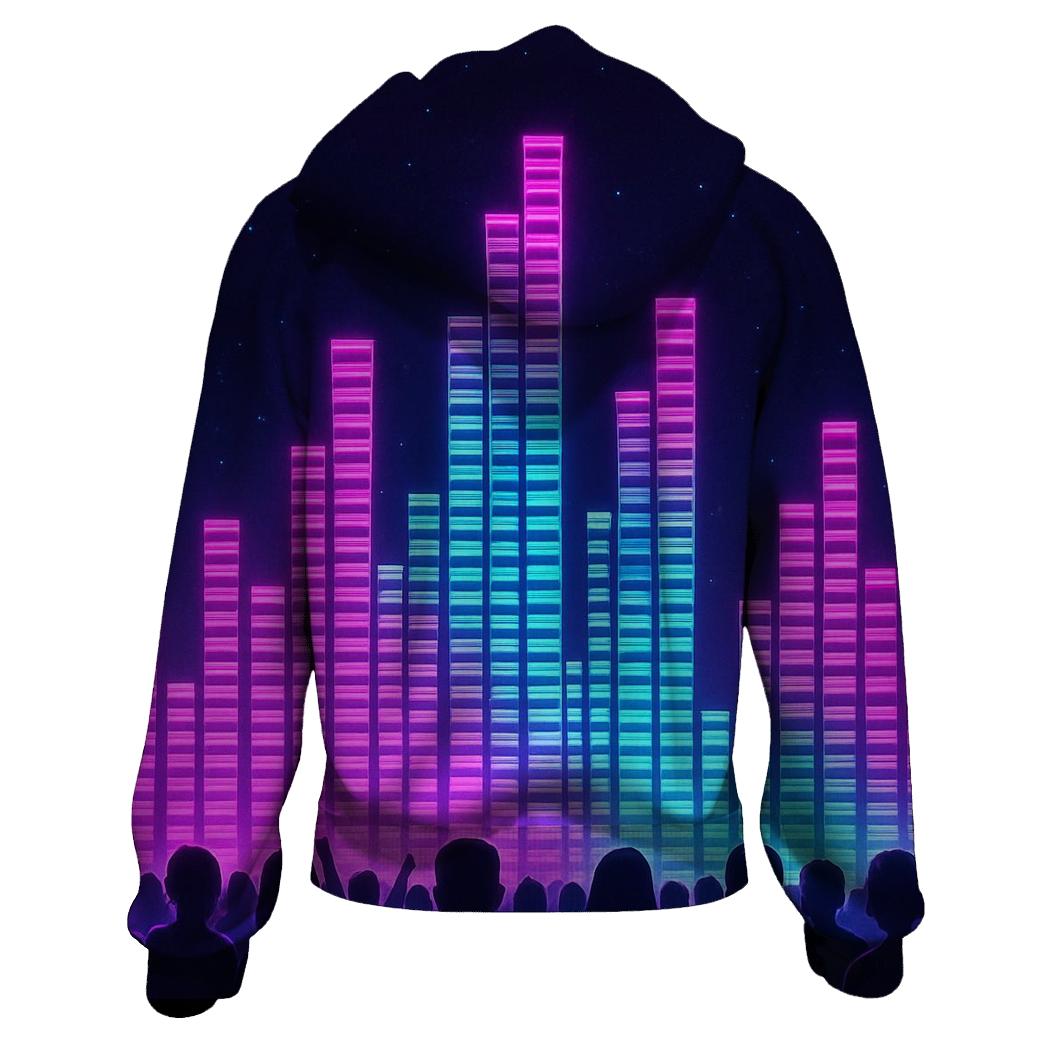 Neon Equalizer Skyline lightweight hoodies