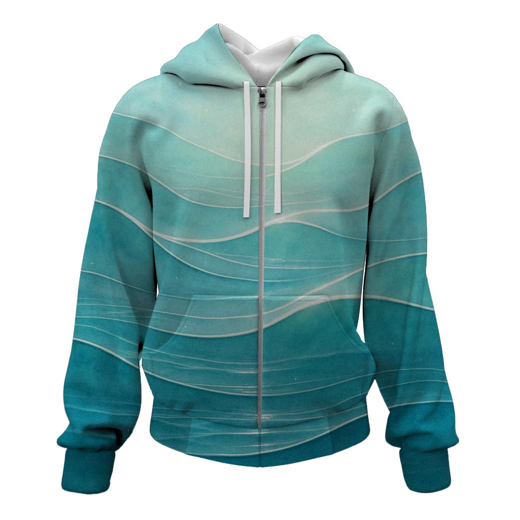 Serene Wave Of Light zip-up hoodies