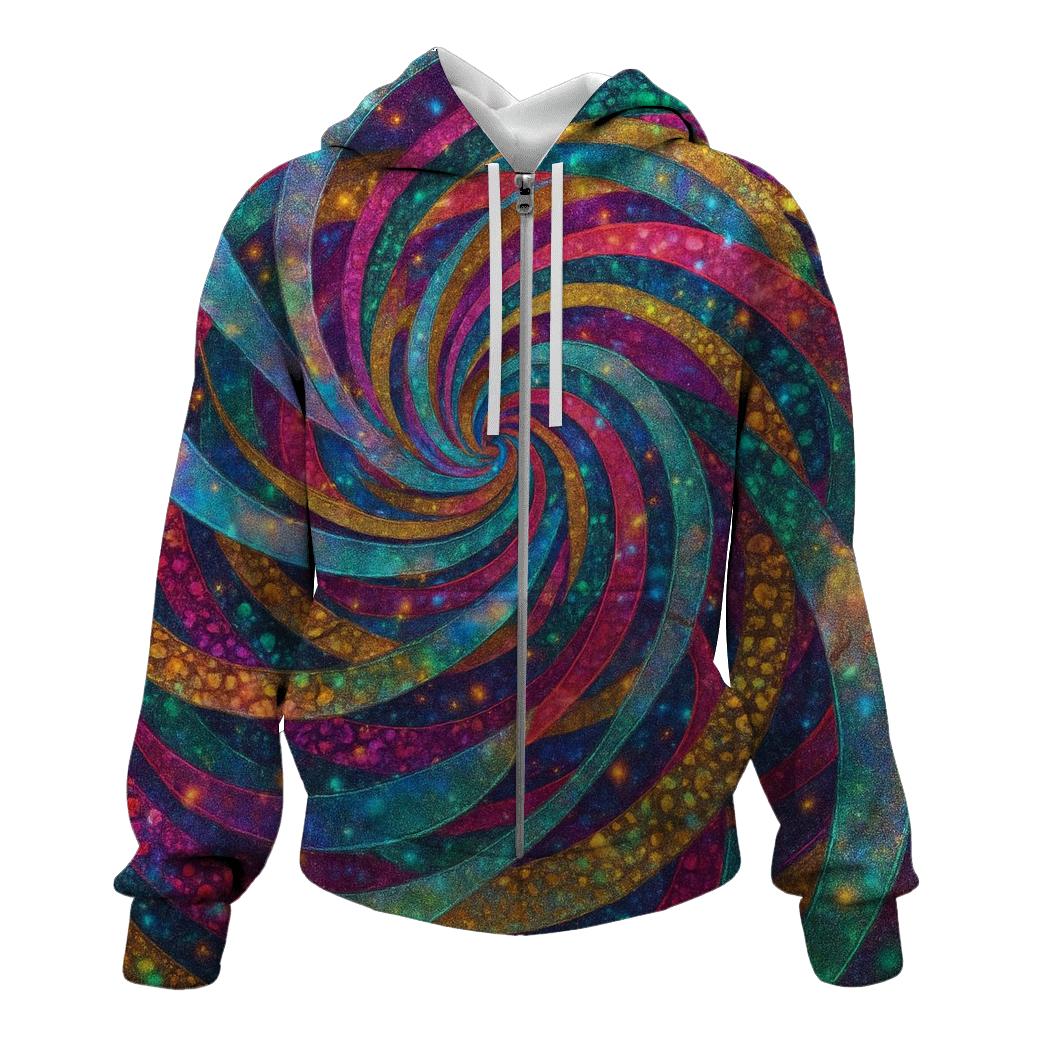 Prismatic Carnival Swirl lightweight hoodies