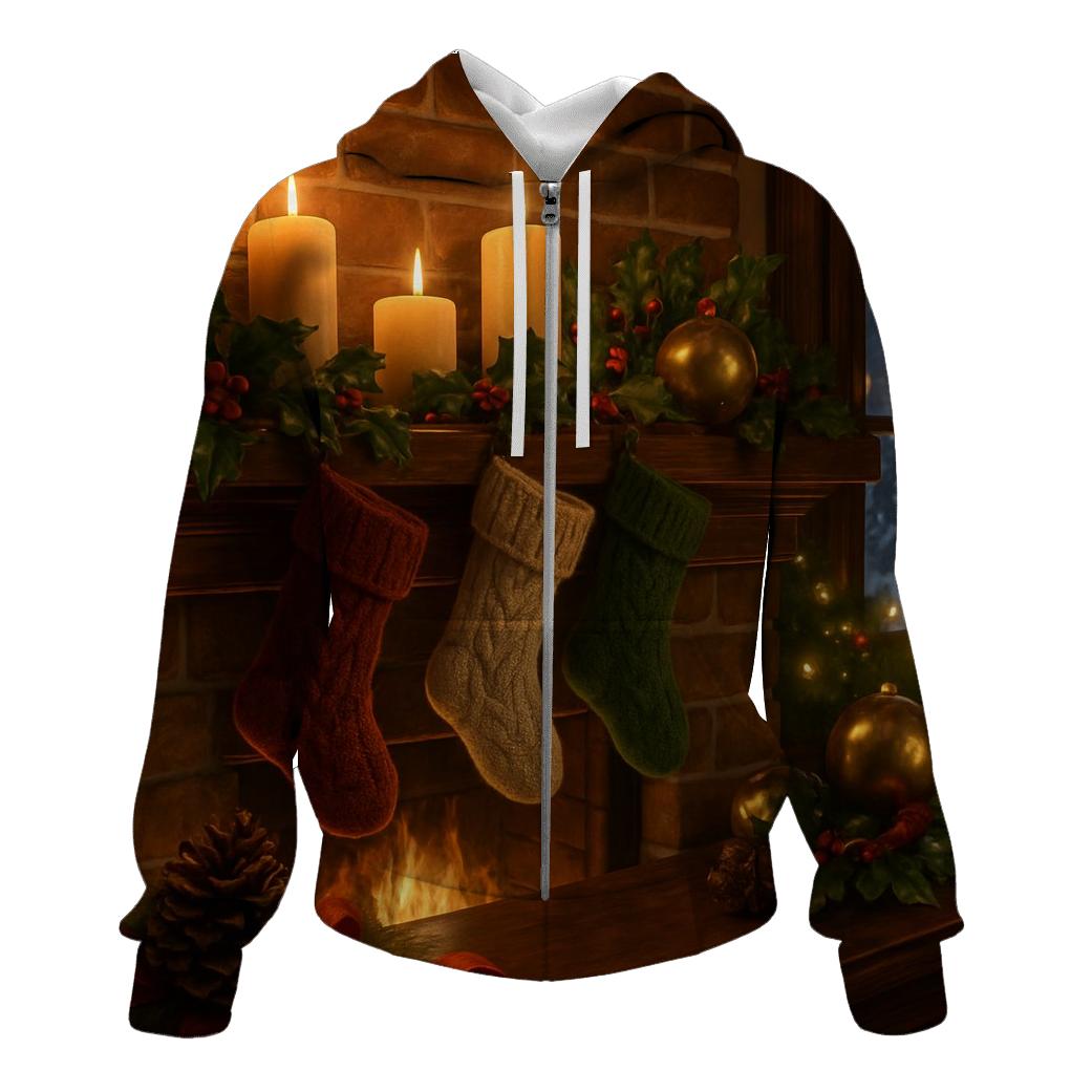 Mantelpiece With Knitted Stockings hoodies fashion