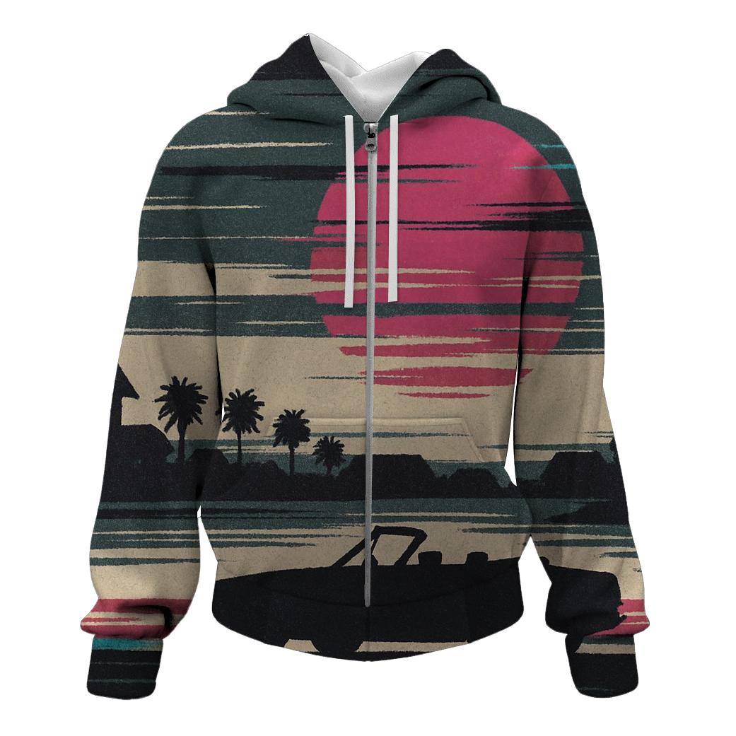VHS Static Sunset pullover hoodies