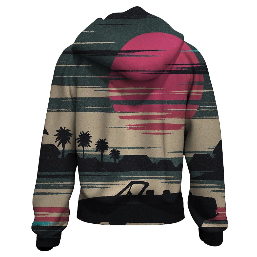 VHS Static Sunset pullover hoodies