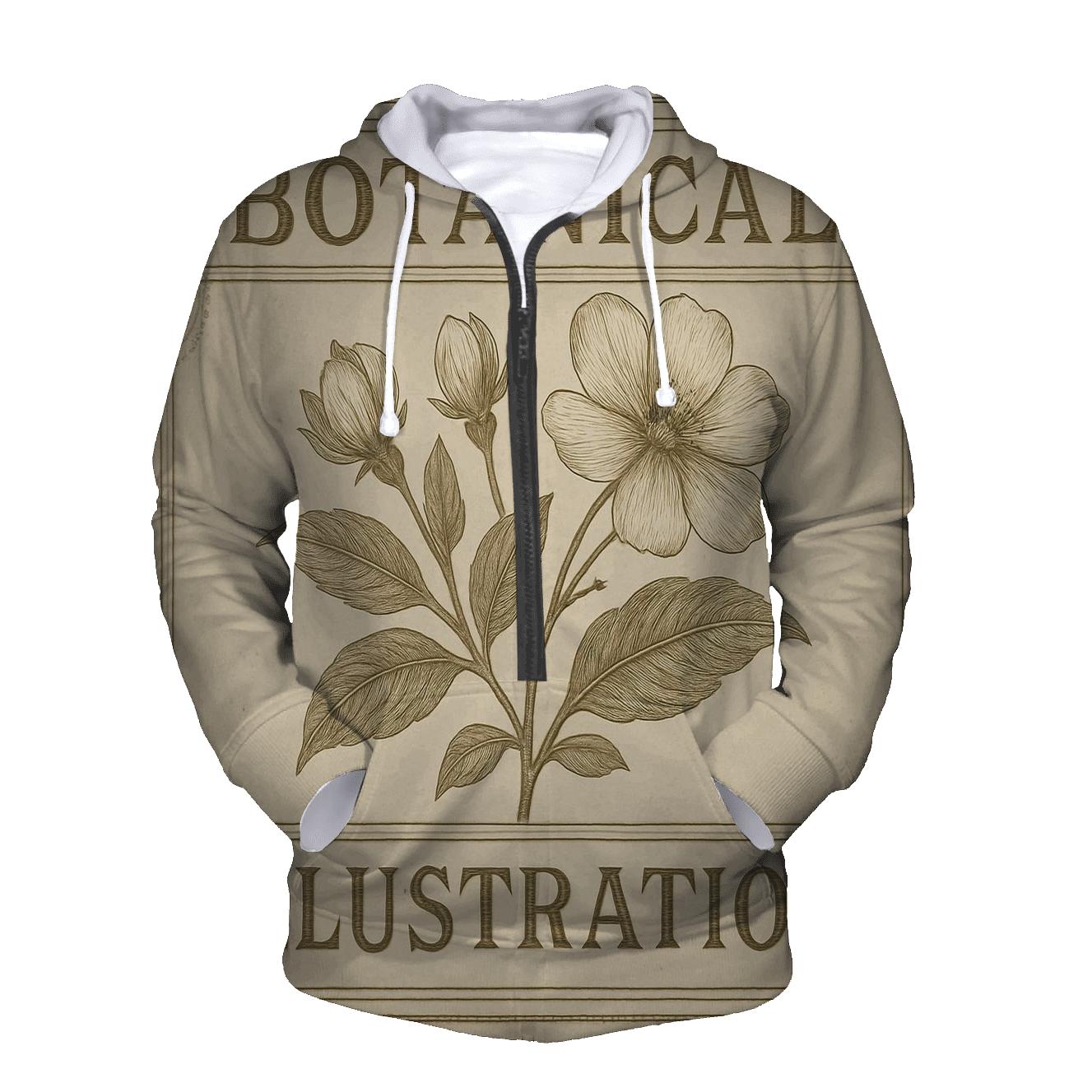 Vintage Botanical Label graphic hoodies