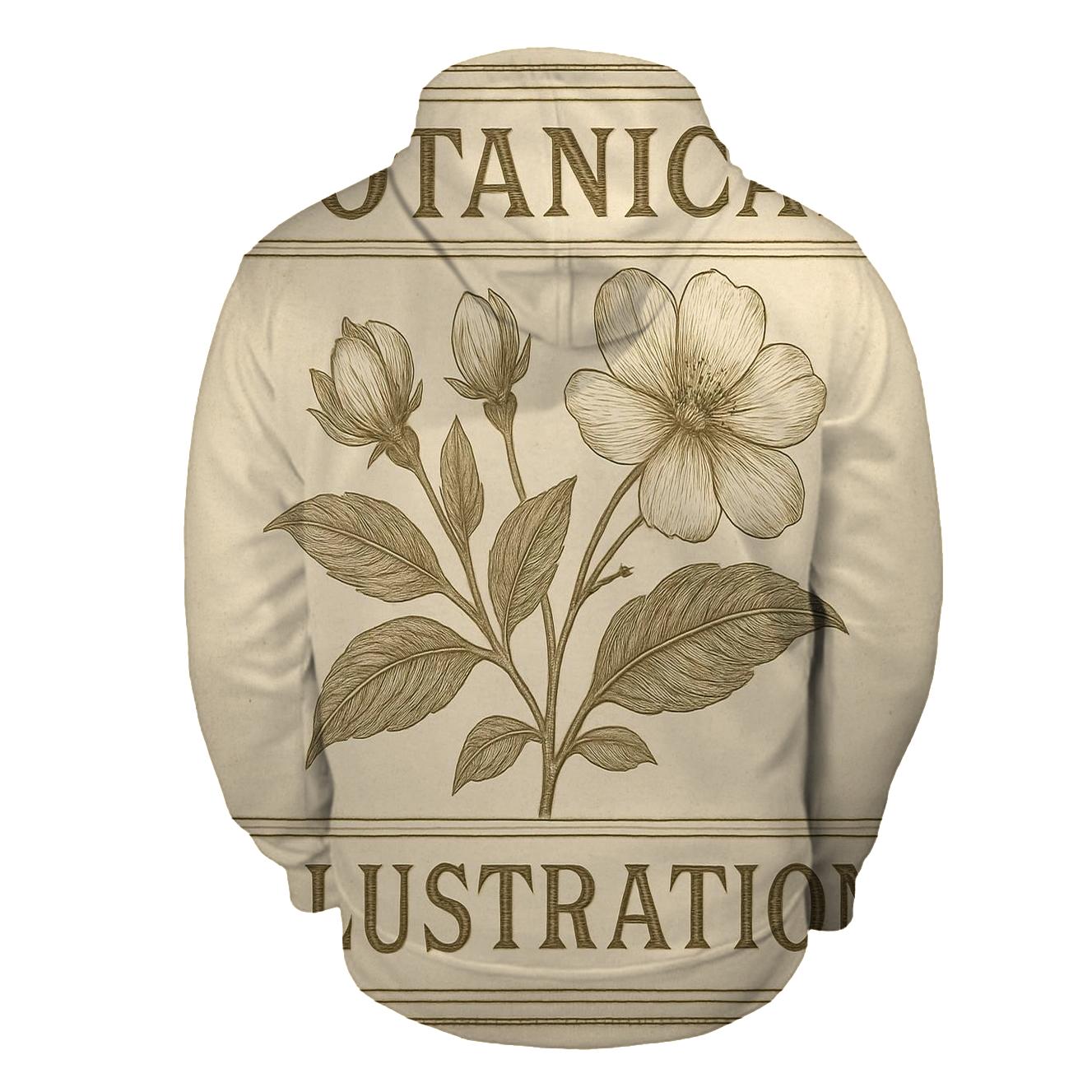 Vintage Botanical Label graphic hoodies