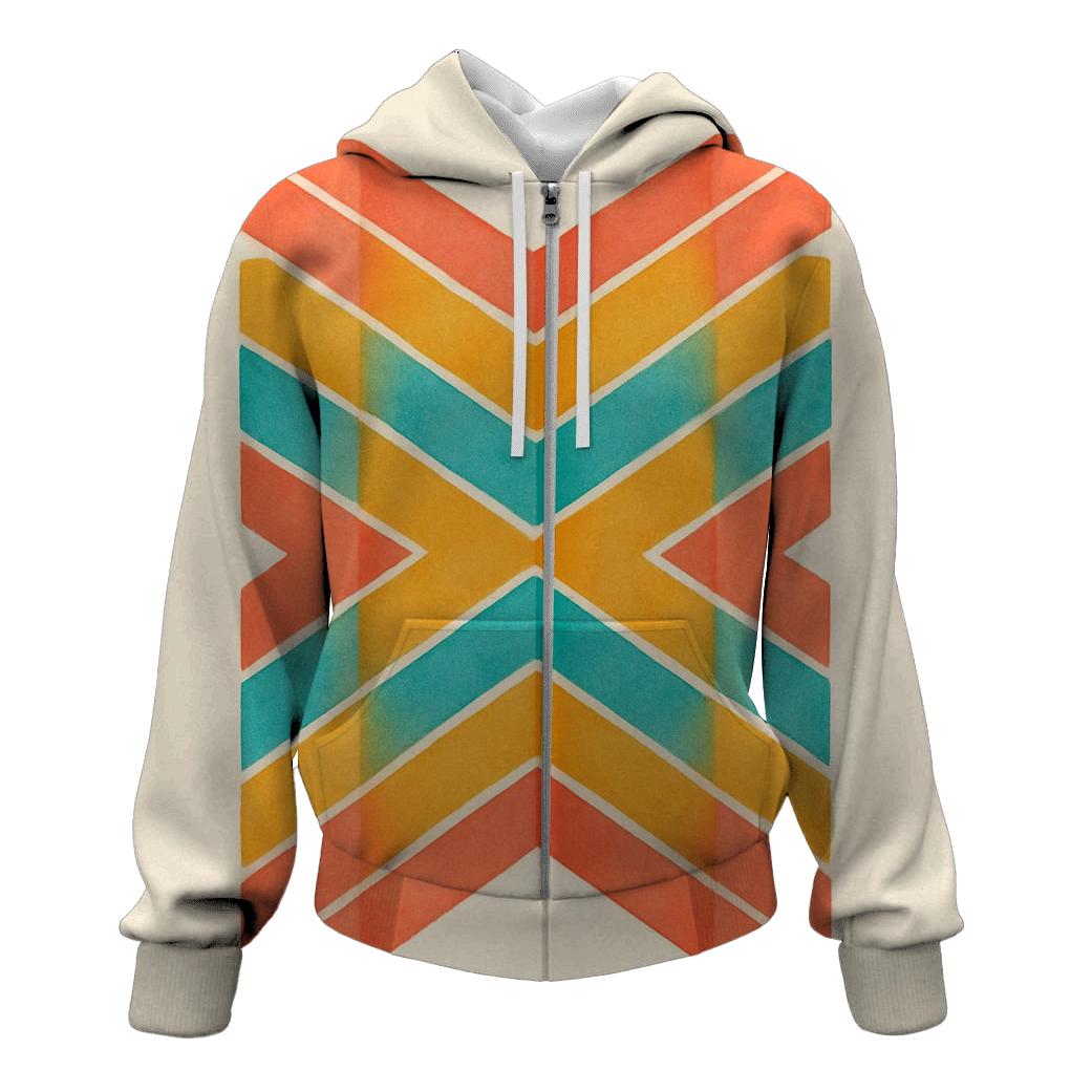 Chevron Coral Accordion printed hoodies