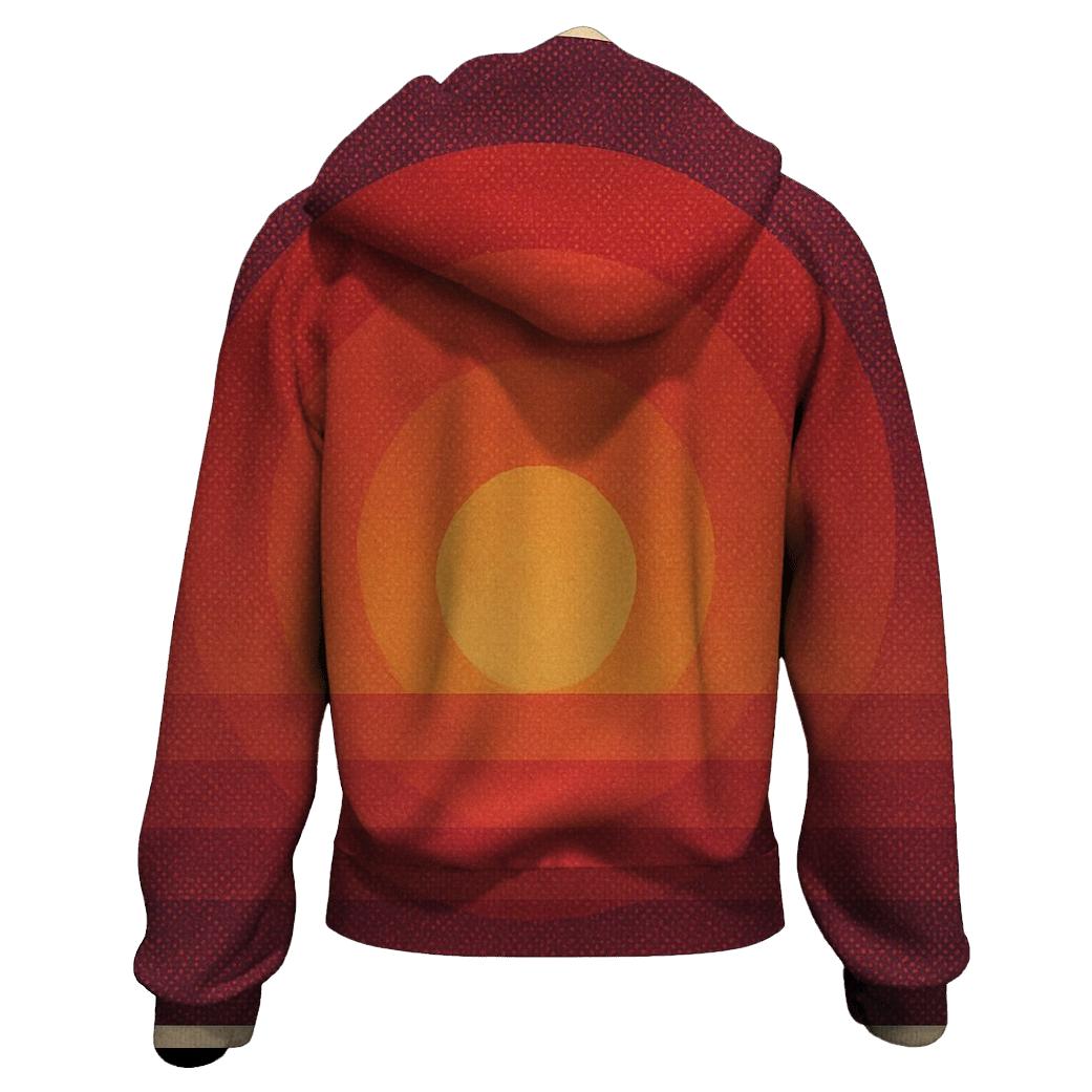 Retro Sunset Halftone zip-up hoodies