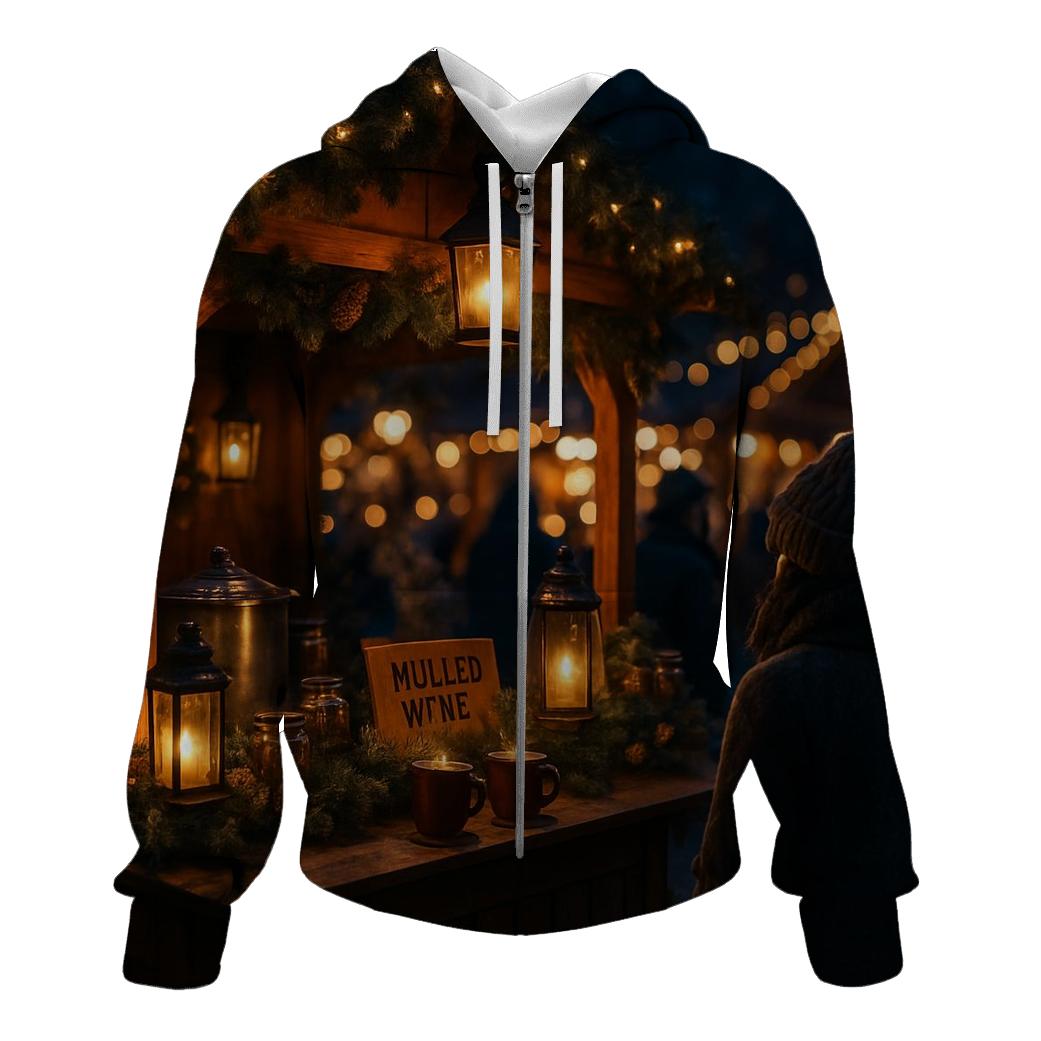 Market Stall With Mulled Wine lightweight hoodies