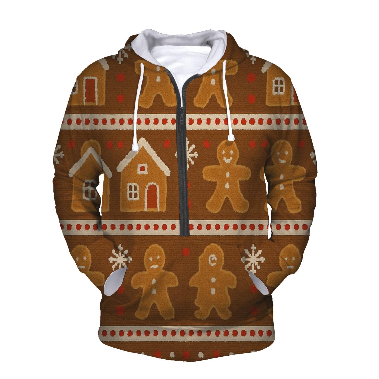 Gingerbread Village Parade Design heavyweight hoodies