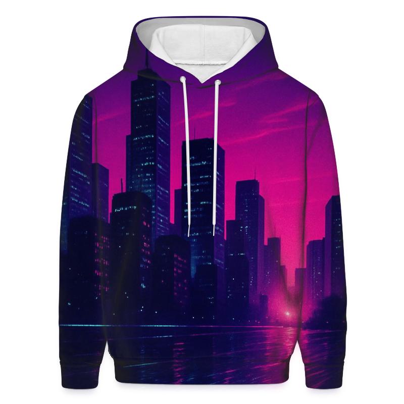 Neon Skyline Retrofit zip-up hoodies