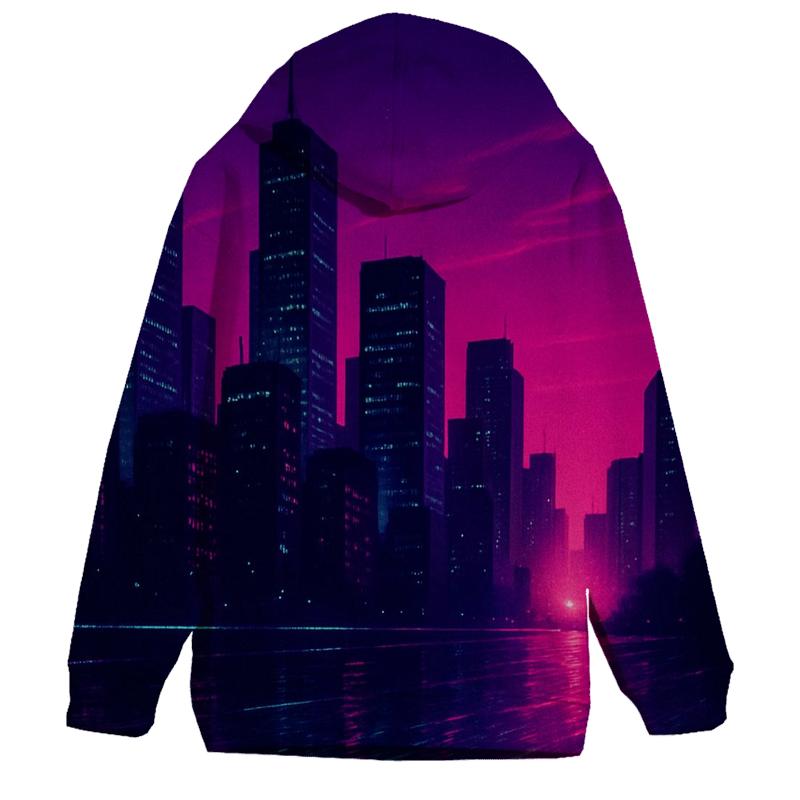 Neon Skyline Retrofit zip-up hoodies