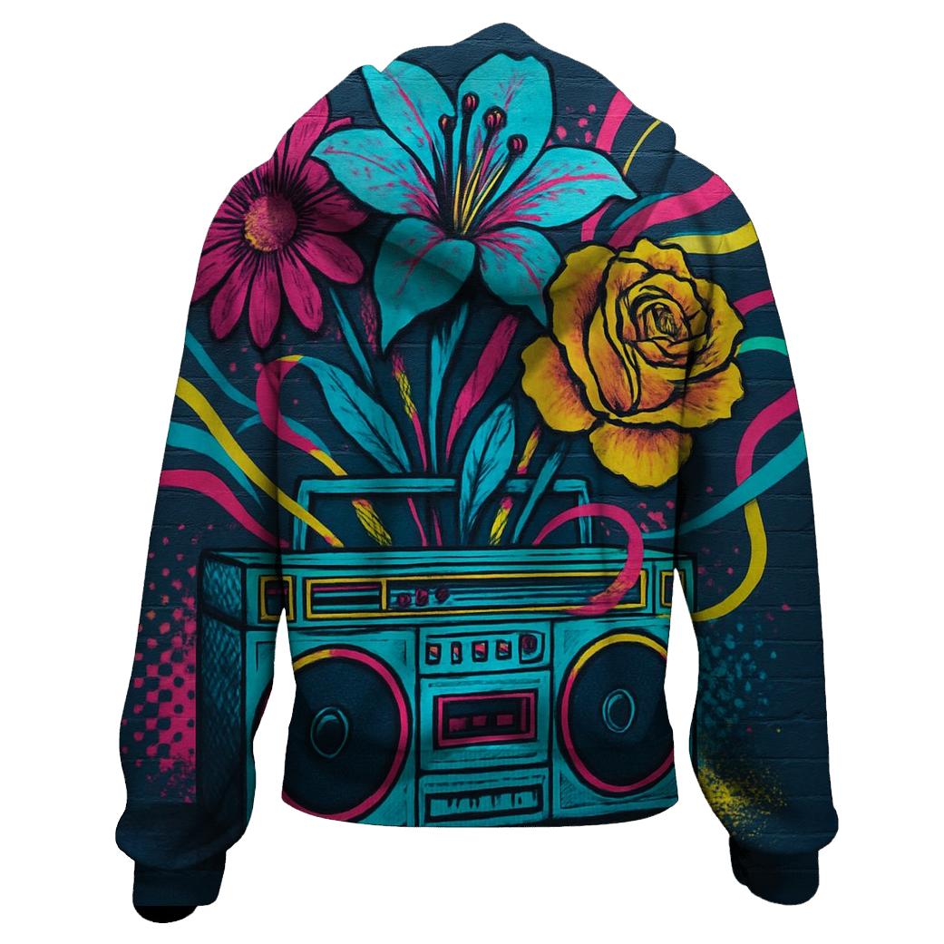 Boombox Bloom embroidered hoodies