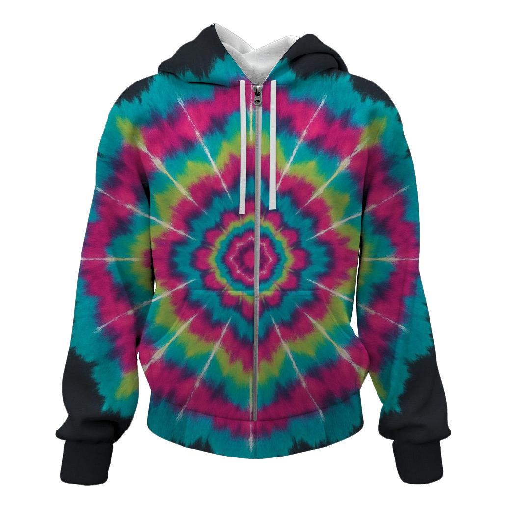 Mandala Neon Overdye printed hoodies