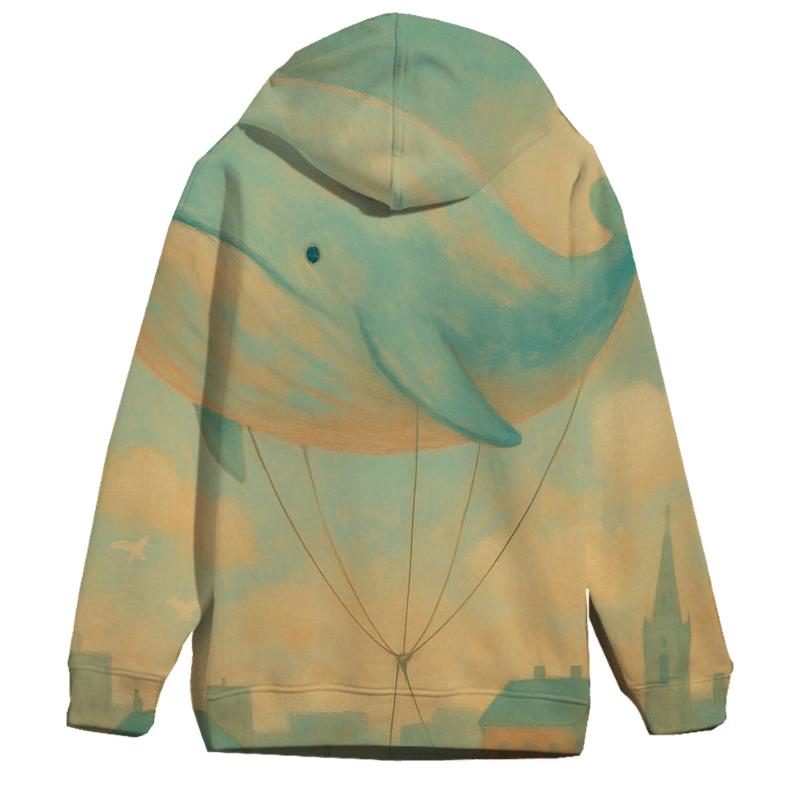 Surreal Balloon Whale zip-up hoodies