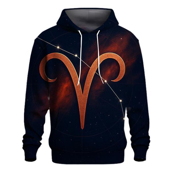 Luminous Aries Constellation Map lightweight hoodies