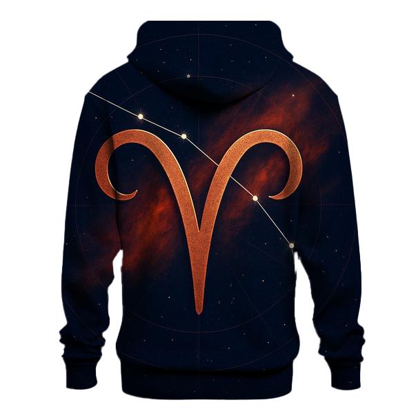 Luminous Aries Constellation Map lightweight hoodies