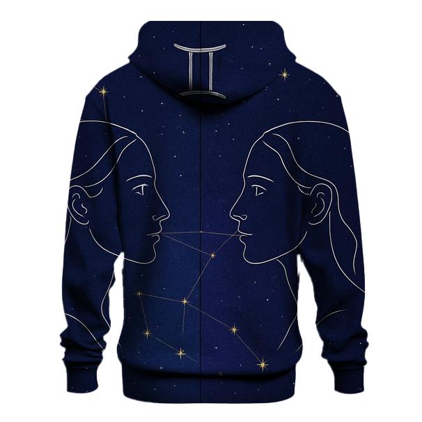 Gemini Mirror Twins Portrait embroidered hoodies