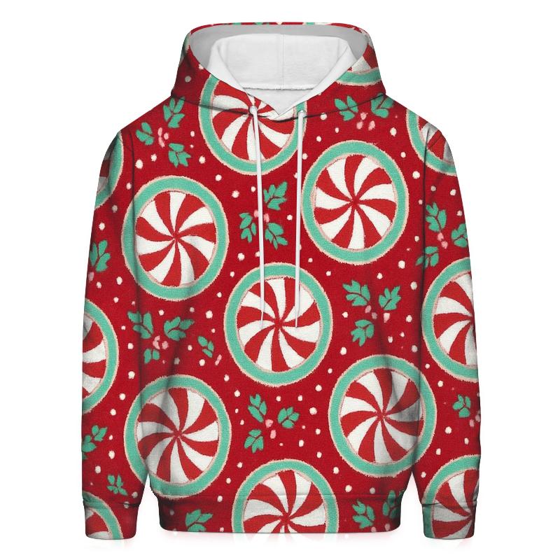 Peppermint Burst Circle Design designer hoodies