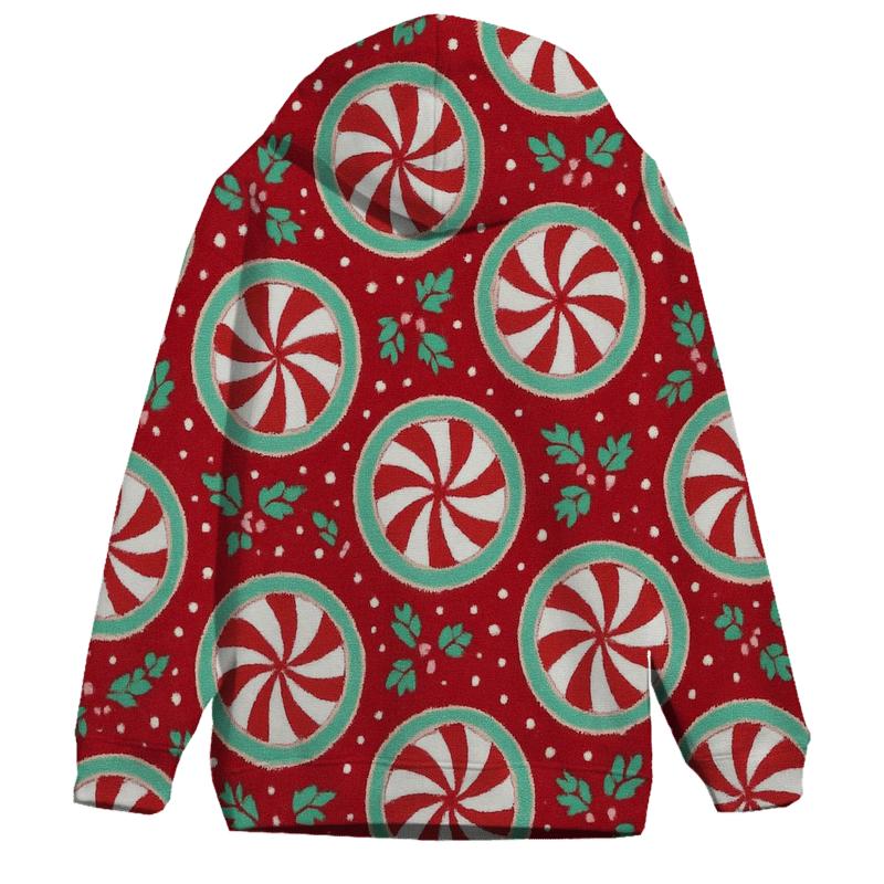 Peppermint Burst Circle Design designer hoodies
