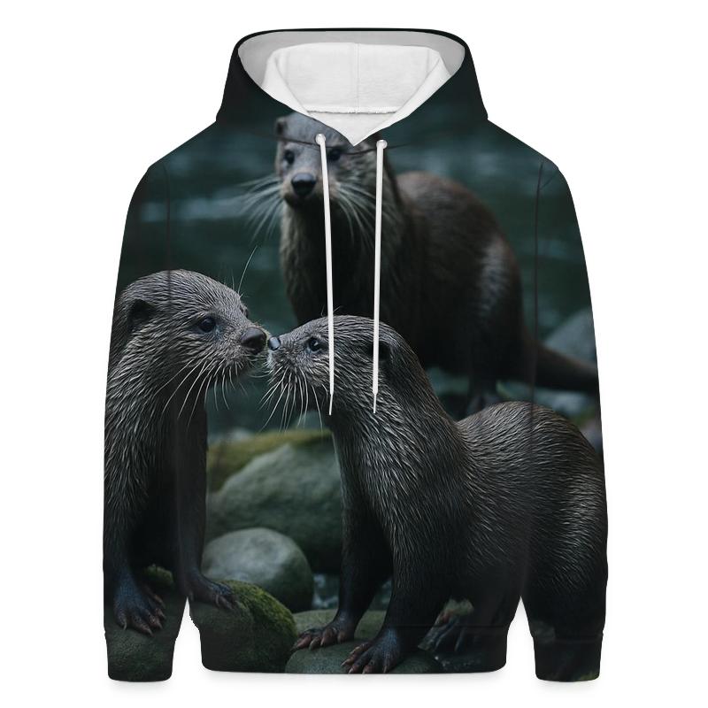 River Bend Otter Play designer hoodies