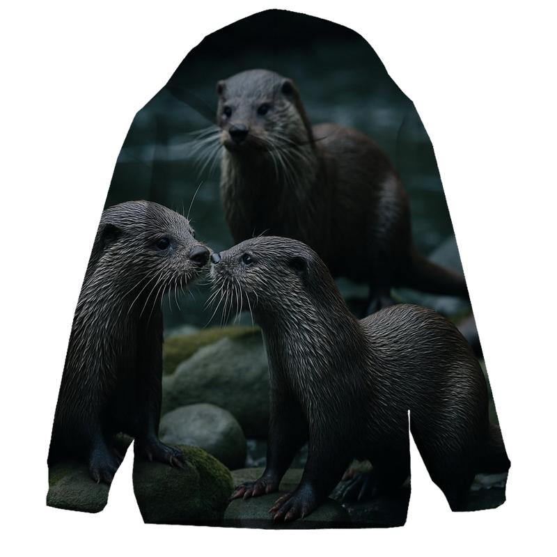 River Bend Otter Play designer hoodies