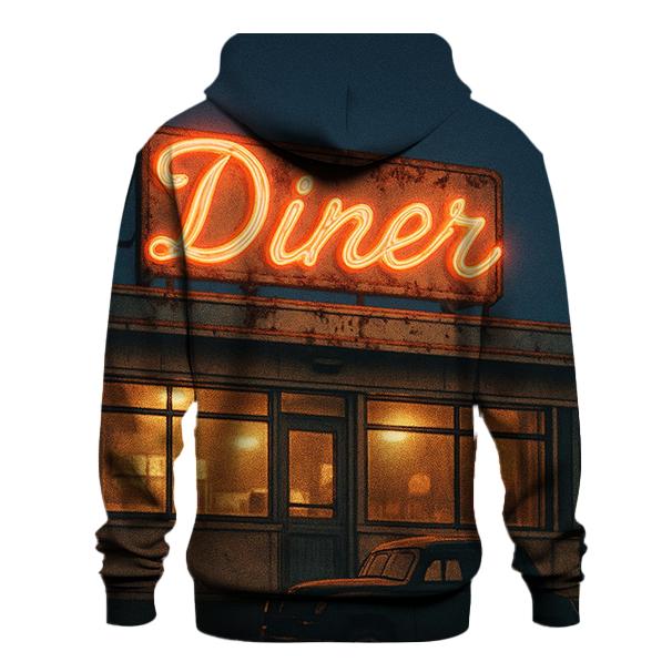 Diner Neon Evening Sign custom hoodies