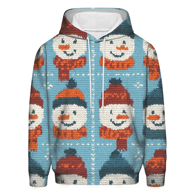 Snowman Scarf Grid Design heavyweight hoodies