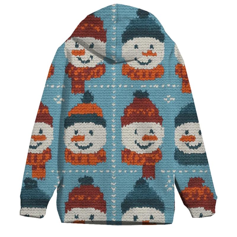 Snowman Scarf Grid Design heavyweight hoodies