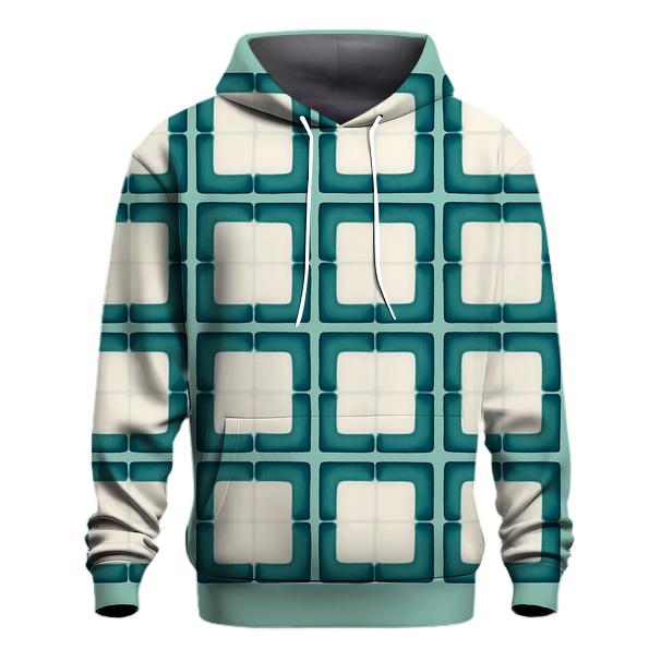 Itajime Teal Grid pullover hoodies