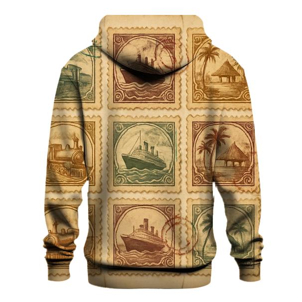 Antique Travel Stamp Sheet graphic hoodies