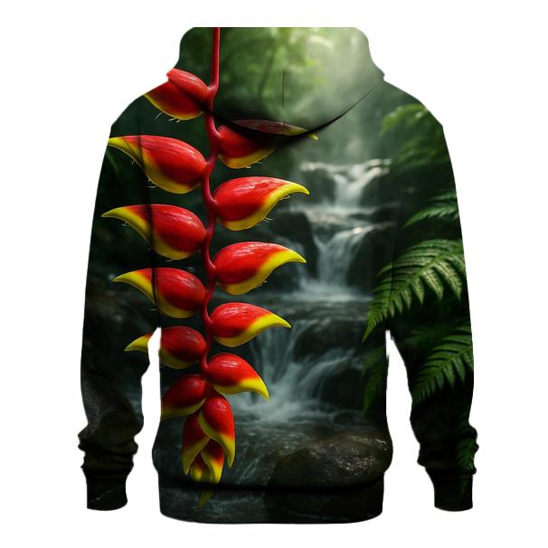 Subtropical Heliconia Waterfall Edge graphic hoodies
