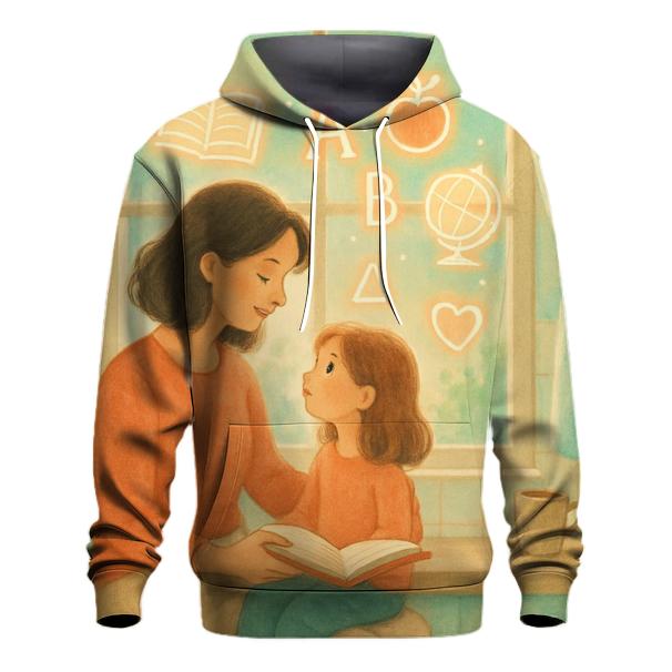 The First Teacher printed hoodies