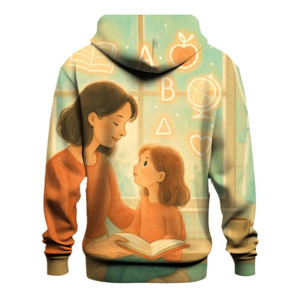 The First Teacher printed hoodies