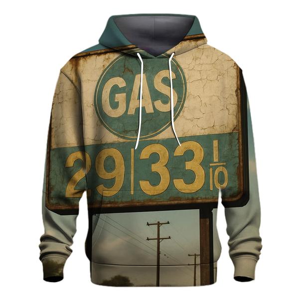Weathered Roadside Gas Sign designer hoodies