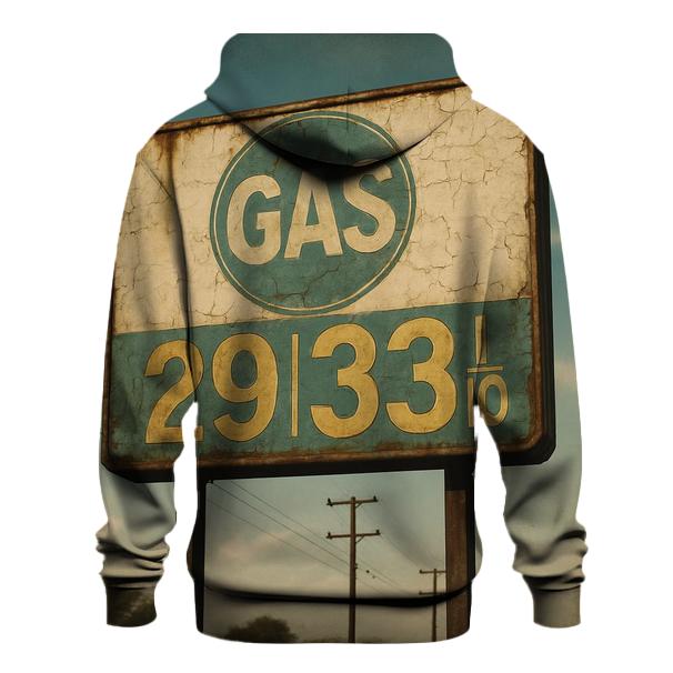 Weathered Roadside Gas Sign designer hoodies