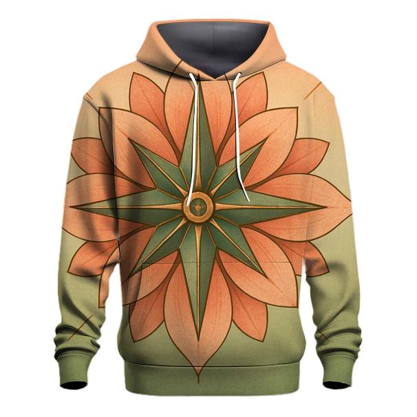 Horizon Compass Bloom printed hoodies