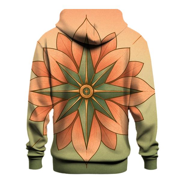 Horizon Compass Bloom printed hoodies