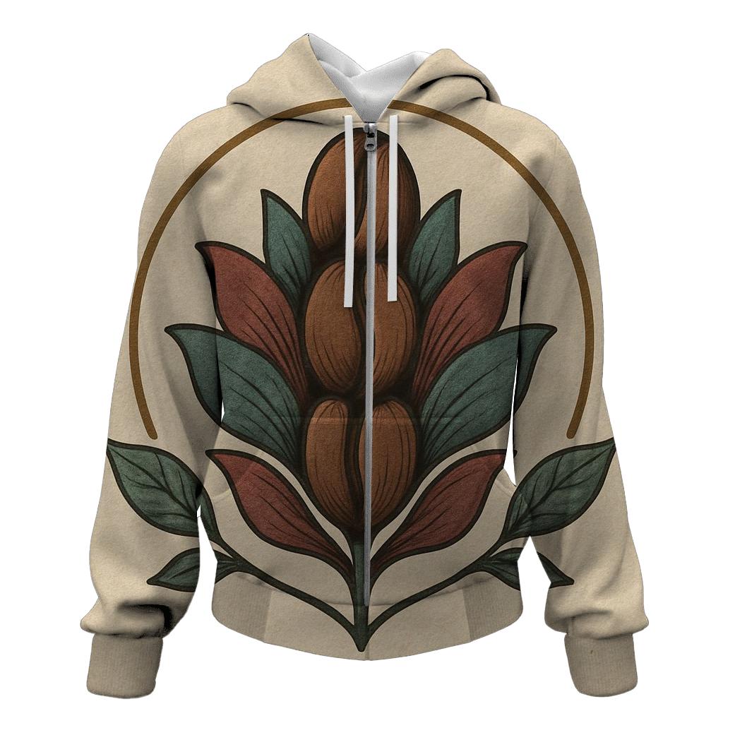 Bean Bloom Emblem embroidered hoodies